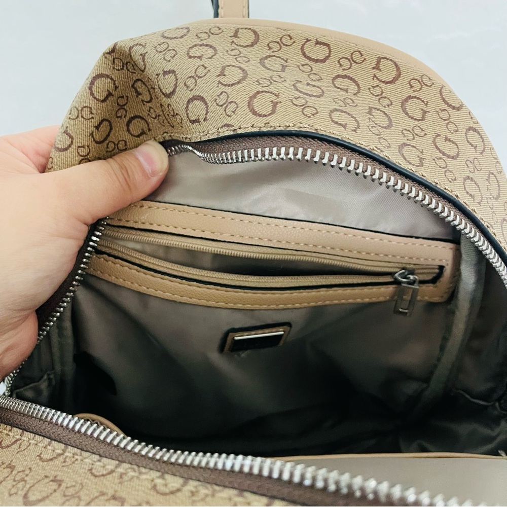 🌸 Guess Brown Mini Backpack with Monogram Design - image 9